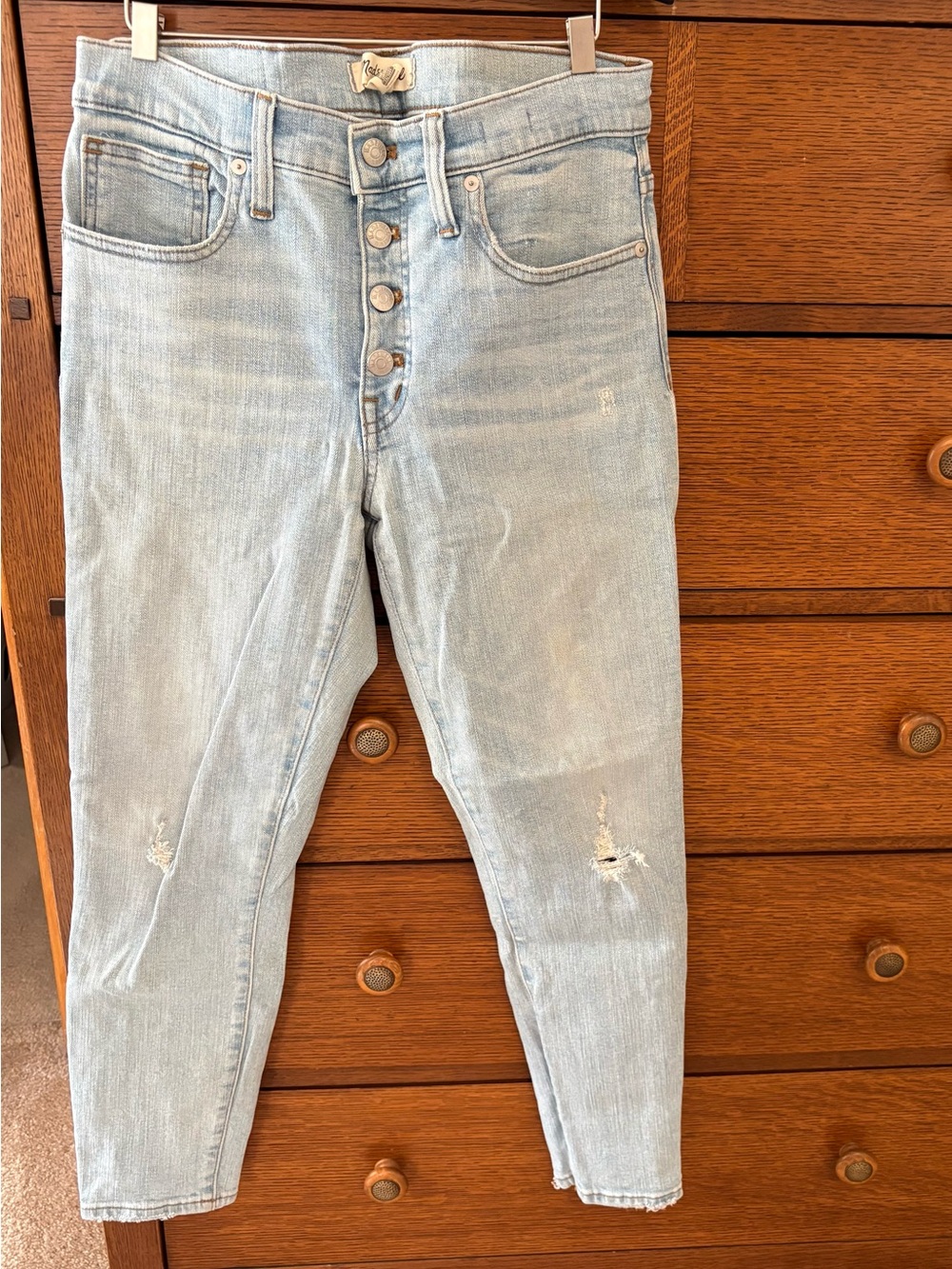 Madewell Distressed 9" High-Rise Skinny Jeans 28